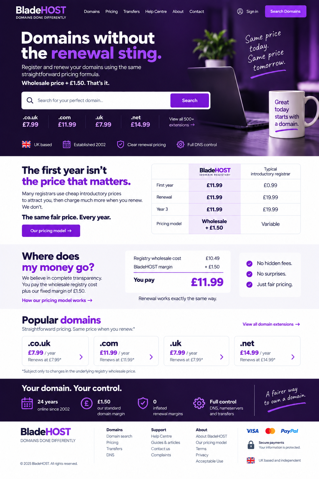 BladeHOST website design project